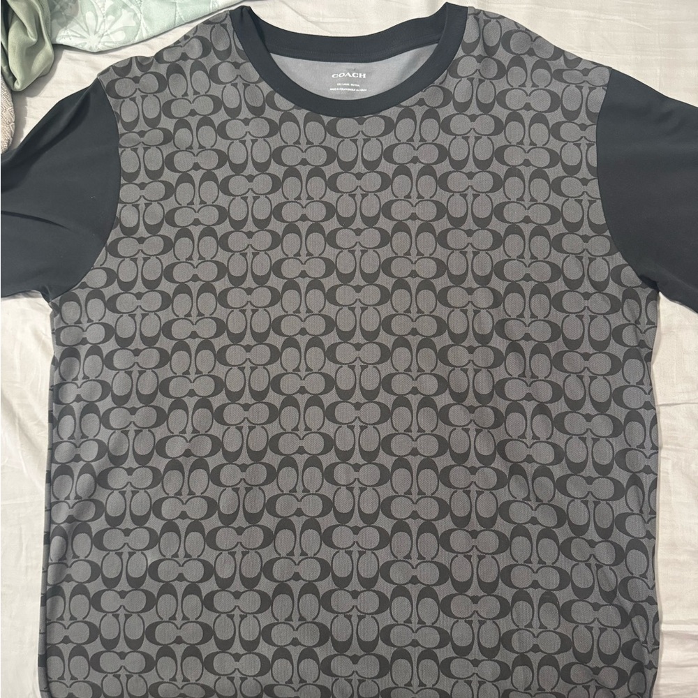 Coach Men's Gray and Black Logo Tee 3X converted to 2X